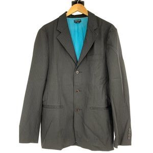 Mens Guess Jeans Sz M Blazer Pinstripe 3 button Black Sportscoat Suit Coat 1370